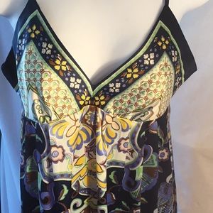 ECI New York Slip Dress. Navy Print. Size 4